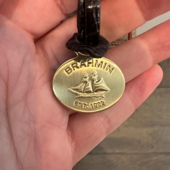 Brahmin Elisa Brown Embossed Croc Leather Purse - Picture 3 of 12